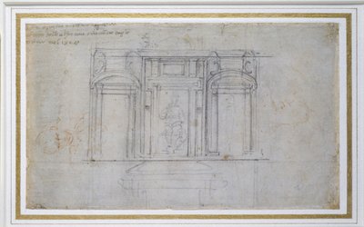 Studie des oberen Niveaus des Medici-Grabes, 1520 von Michelangelo Buonarroti